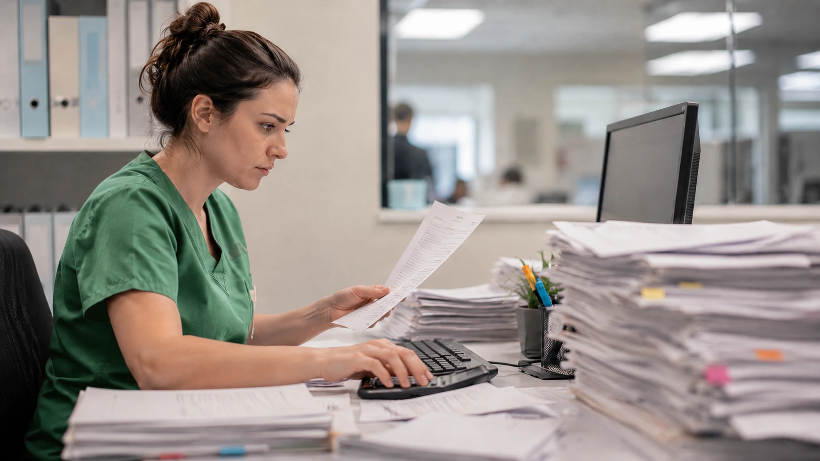 Paper EOBs and payment documents waiting for manual posting
